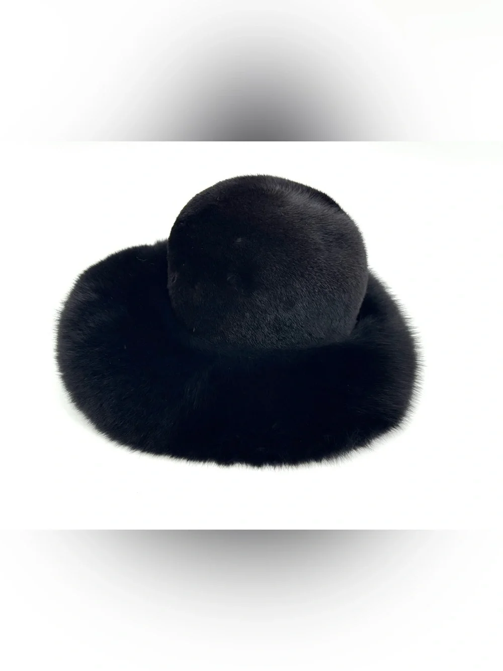 Estate vintage Black mink and fox fur hat